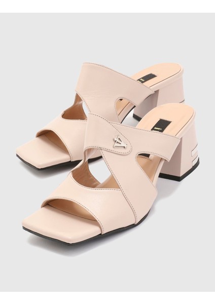 Lundvall Hakiki Deri Kadın Bej Topuklu Terlik fiyatları