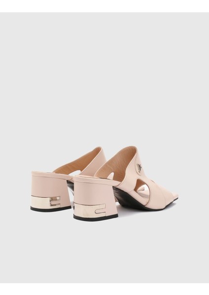 Lundvall Hakiki Deri Kadın Bej Topuklu Terlik fırsatları