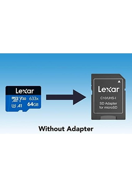 633X 64 GB Micro Sd Kart, Microsdxc Uhs-I Kart W/o Sd Adaptör, Microsd Hafıza Kartı, 100MB/S Okumaya Kadar, A1, Class 10, U3, V30 (LMS0633064G-BNNAA)