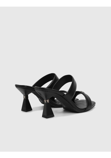 Downey Hakiki Deri Siyah Kadın Topuklu Terlik fırsatları