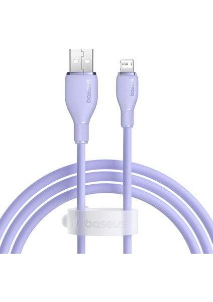 Pudding Hızlı Şarj Özellikli Lightning Kablo 2.4A 1.2 Metre, Mor