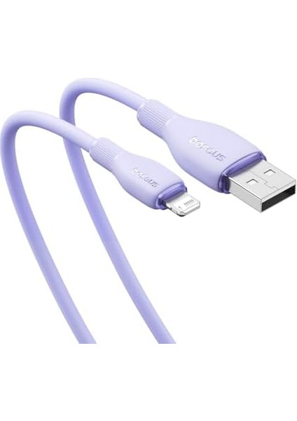 Pudding Hızlı Şarj Özellikli Lightning Kablo 2.4A 1.2 Metre, Mor