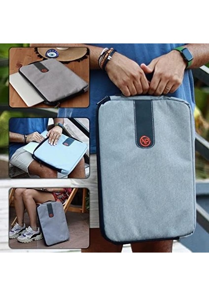 Aceplus 15,6" Macbook,apple Ipad Uyumlu,ultra Korumalı Notebook & Tablet Kılıfı/çantası-Açık Gri