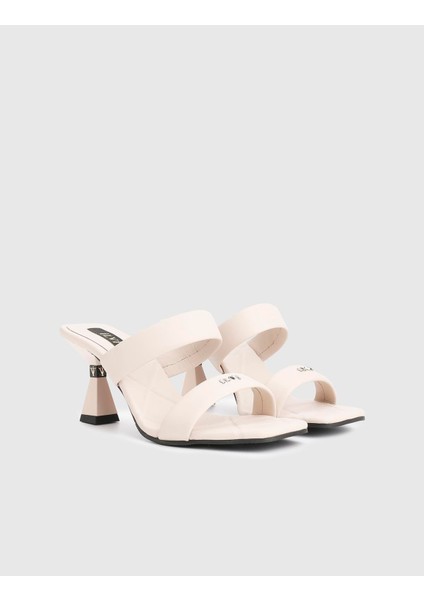 Downey Hakiki Deri Bej Kadın Topuklu Terlik fiyatları