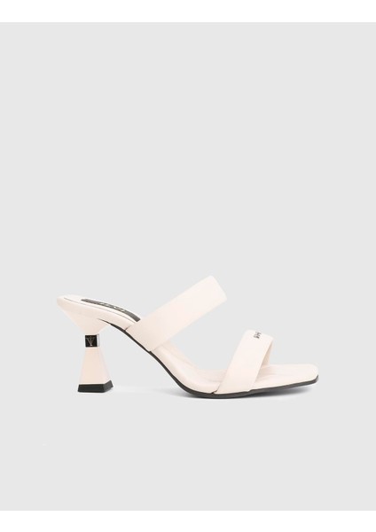 Downey Hakiki Deri Bej Kadın Topuklu Terlik modelleri