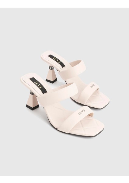 Downey Hakiki Deri Bej Kadın Topuklu Terlik fırsatları