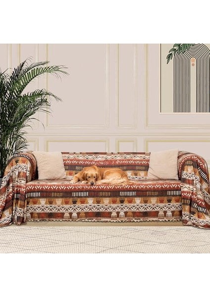 Concept Softmicro Boho Etnik Desenli Mikrofiber Koltuk Örtüsü ve Şalı, Kaymaz TOPRAK180X220 cm fiyatları