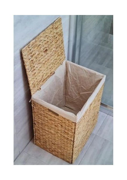 Yapımı Doğal Hasır Katlanabilir Kirli Çamaşır Sepeti, Modern Çamaşır Sepeti, Katlananır Yer Kaplamayan Rattan Kirli Çamaşır Sepeti (44X34CMYÜKSEKLIK 54CM) fiyatları