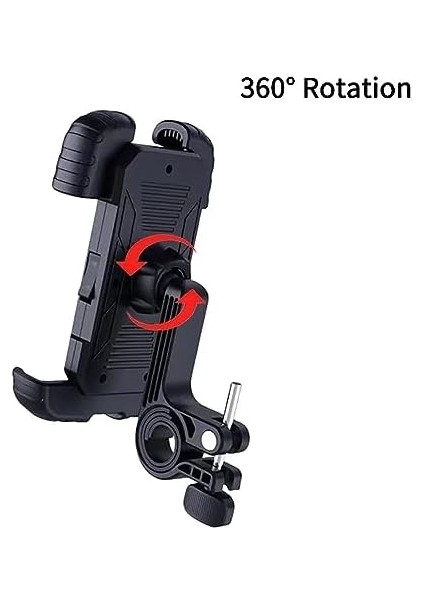 HT-171 Bisiklet Telefon Tutucu Gidon Tipi Motosiklet Telefon Tutucu 360 Dönebilir Darbe Emici Tutacak