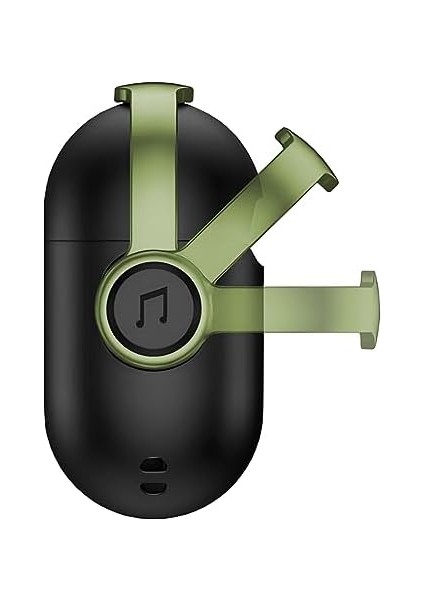 Labs Airpods 3 Djpods Sert Malzemeli Kilitli Kapak Askı Aparatlı Airpods 3 Uyumlu Kılıf (Siyah - Koyu Yeşil)