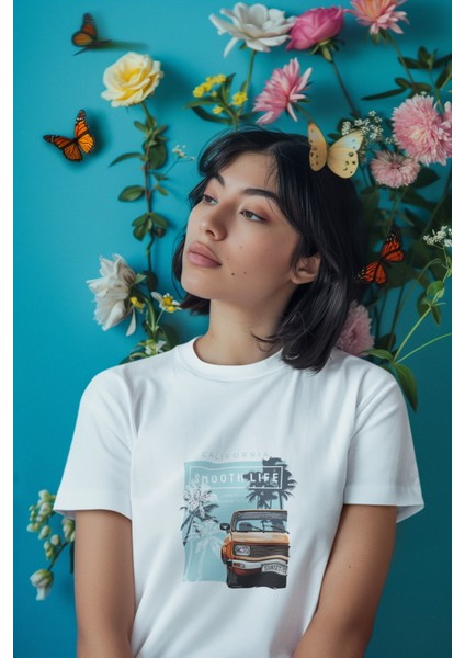 Zuno Kadın Comfort Fit Smoothlıfe Baskılı T-Shirt