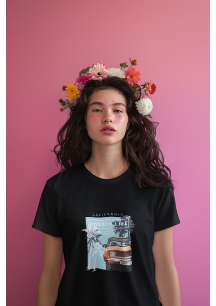Zuno Kadın Comfort Fit Smoothlıfe Baskılı T-Shirt