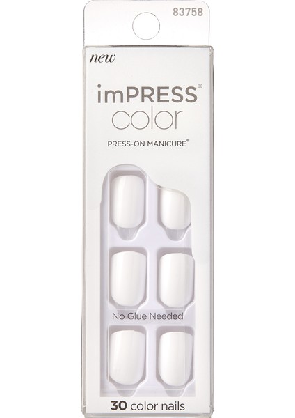 Color Kendinden Yapışkanlı Takma Tırnak Kısa Beyaz