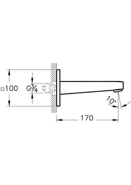 Root Square A42739 Çıkış Ucu, Krom