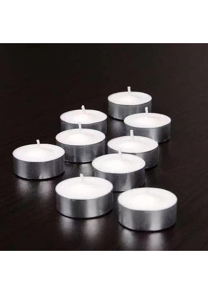 Tea Light Beyaz Mum 16 Adet Romantik Mum