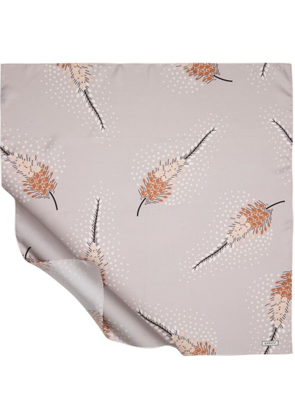 Taş Celosia Çiçeği Tivil Ipek Eşarp