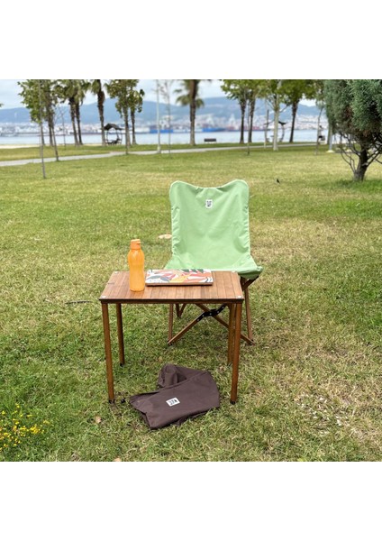 Leftover Serisi Ahşap Rulo Katlanır Kamp Sehpası - Kahverengi