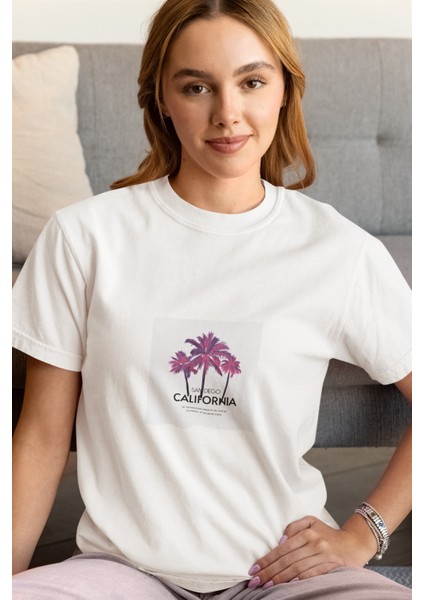 Zuno Kadın Comfort Fit San Dıego Baskılı T-Shirt