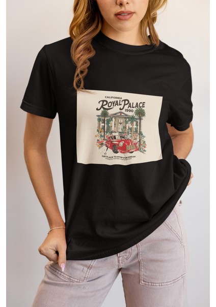 Zuno Kadın Comfort Fit Royal Palace Baskılı T-Shirt