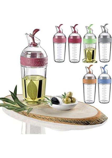 Sızdırmaz Yağdanlık Sosluk Sirke Şişesi 350ML Dekoratif Renkli Ayçiçek Yağı Sıvı Yağ Cam Yağlık Damlatmaz Kapaklı Estetik (Kırmızı) modelleri
