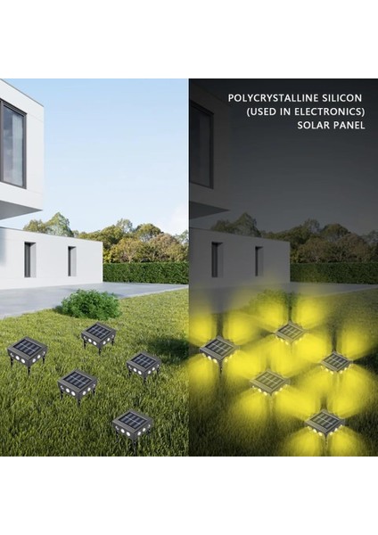 12 LED Solar Güneş Enerjili Bahçe Aydınlatma Gün Işığı Aplik LED Işık Işıldak Lamba Fener Süs Balkon Dekorasyonu Kamp Peyzaj Teras Avlu Havuz Veranda Su Geçirmez Duvar ve Zemine Uygun Otomatik On/off