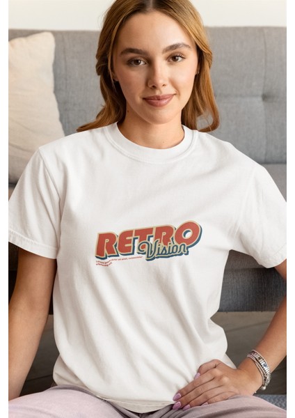 Zuno Kadın Comfort Fit Retro Vision Baskılı T-Shirt