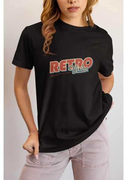 Zuno Kadın Comfort Fit Retro Vision Baskılı T-Shirt