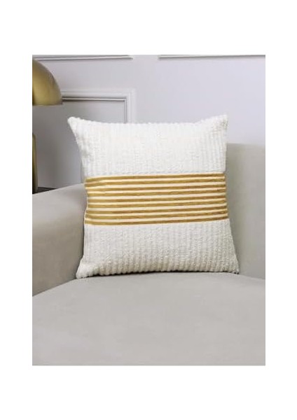 Home Ella Krem ve Hardal Çizgili 43X43 Kare Kırlent Kılıfı 43 x 43 modelleri