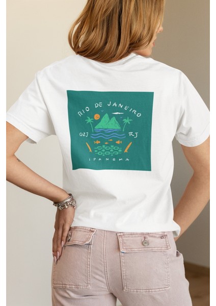 Zuno Kadın Comfort Fit Rıo De Janeıro Baskılı T-Shirt