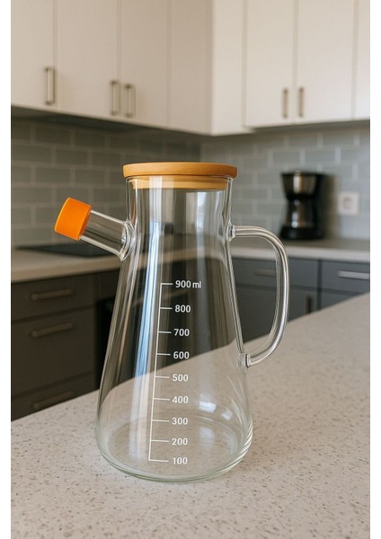 Borosilikat Cam 900 Ml. Yağdanlık
