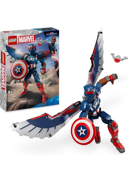 Marvel Yeni Kaptan Amerika Yapım Figürü 76296 8 Yaş ve Üzeri Süper Kahraman Seven Çocuklar Için Koleksiyonluk Yaratıcı Oyuncak Yapım Seti (359 Parça)