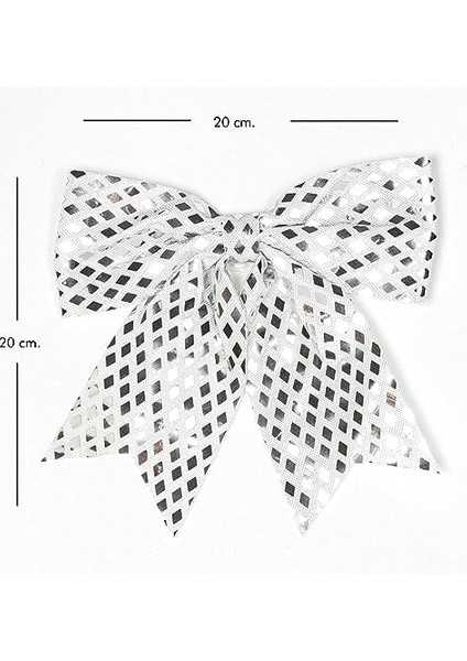 Yılbaşı Süsü Askılı Parlak Pullu Fiyonk Lame 20X20 Cm.