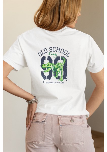 Zuno Kadın Comfort Fit Old School King 98 Baskılı T-Shirt