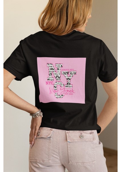 Zuno Kadın Comfort Fit Nyc Newyork Baskılı T-Shirt