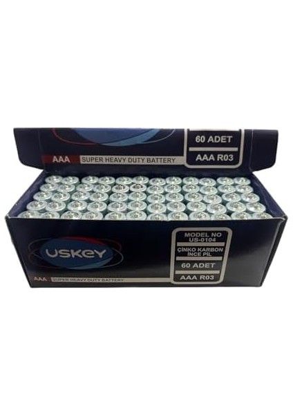 Uskey Aaa Pil 60&apos;lı Paket Ince Kalem Pil, Kumanda Pili fiyatları