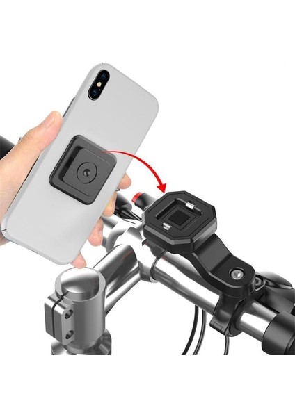 Bisiklet Motosiklet ve Scooter Için Gidon Uyumlu Telefon Tutucu 4-6.8 Modellere Uyumlu Kolay Kurulum ve Kullanım 146A-HL