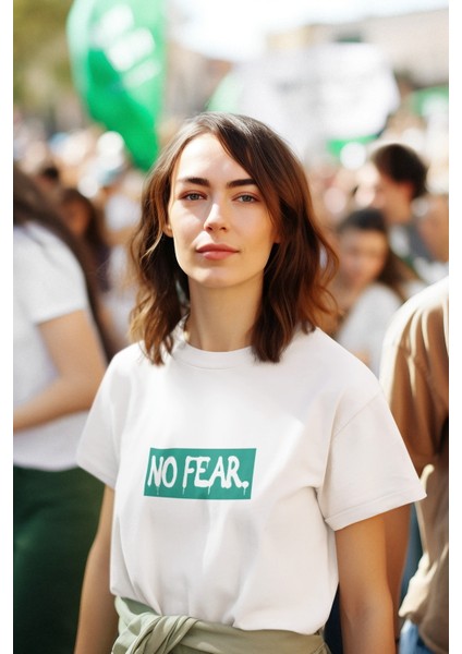 Zuno Kadın Comfort Fit No Fear Baskılı T-Shirt