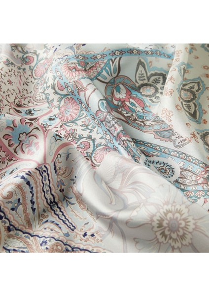 Buz Beyazı Bohem Kırkyama Tivil Ipek Eşarp fiyatları