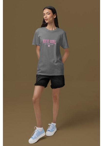 Zuno Kadın Comfort Fit Nıce Girl Baskılı T-Shirt