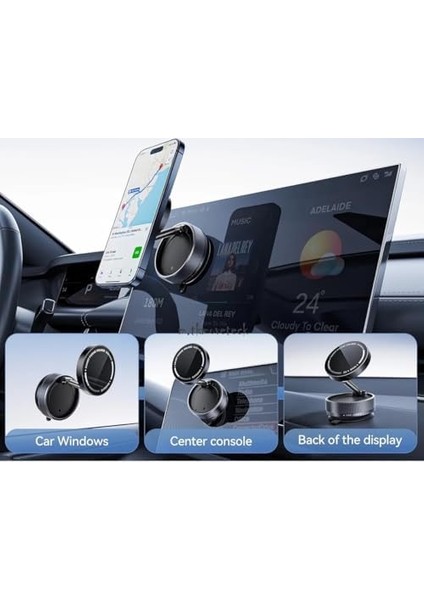 K10A Katlanabilir 360 Derece Her Yöne Dönebilir Vacum Magnetic Araç Tutucu Telefon Standi Kilitli Vakum ve 5 kg Taşima Kapasiteli Miknatis Ile Hem Şik ve Kaliteli Hem De Sağlam ve Çok Güçlü