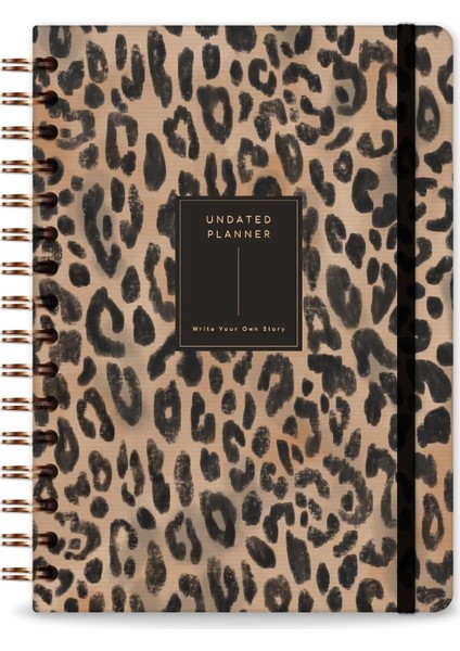 Spiralli Süresiz Planlayıcı Ajanda Leopar - 15X21