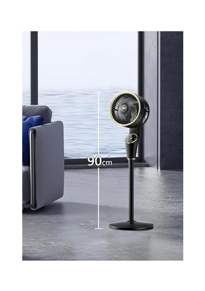 90CM Ultra Sessiz Ayaklı Vantilatör Uzaktan Kumandalı 360 Denerece Dönüş, Dijital Ekranlı Ayarlanabilir 3 Farklı Boy Masaüstü Veya Zeminde Kullanım CVR-MX45 (Siyah) modelleri