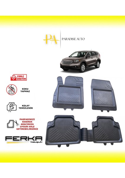 Honda Cr-V 4 2013-2016 Uyarlanabilir Universal Havuzlu Paspas
