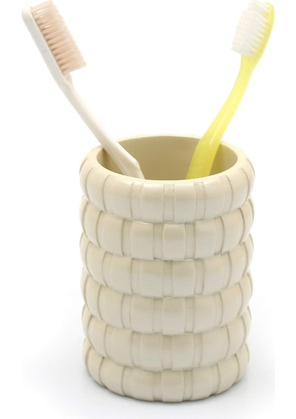 Diş Fırçalık Örgü Krem Model Poliresin