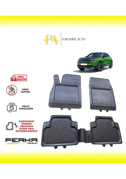 Opel Mokka B 2021 ve Üstü Uyarlanabilir Universal Havuzlu Paspas