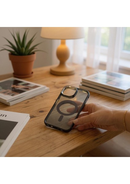 Iphone 15 Uyumlu Kılıf Magsafe ve Şeffaf Lens Koruyuculu fiyatları