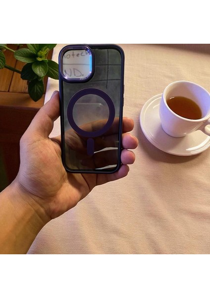 Iphone 15 Uyumlu Kılıf Magsafe ve Şeffaf Lens Koruyuculu indirimleri