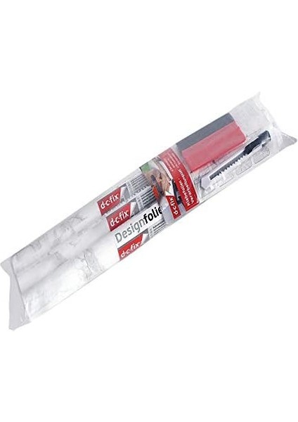 D-C Fix 346-0306-3PKA Dekoratif Kendinden Yapışkanlı Film, Gri Mermer, 17 "x 78" Rulo, Aplikatörlü 3&apos;lü Paket