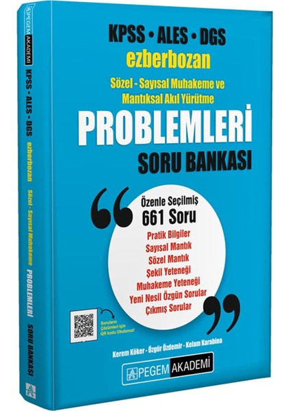 Ales Dgs Ezberbozan Sözel-Sayısal Muhakeme ve Mantıksal Akıl Yürütme Problemleri Soru Bankası