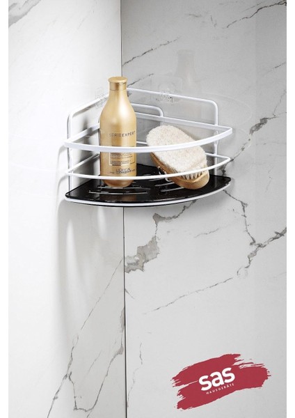 Haus Yapışkanlı Ömür Boyu Paslanmaz Kristal Ayarlanabilir Raf Banyo Düzenleyici Şampuanlık Lk-01 Bs